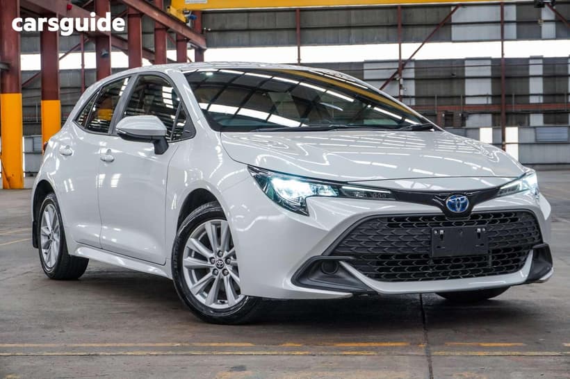 White 2023 Toyota Corolla Hatchback Ascent Sport Hybrid