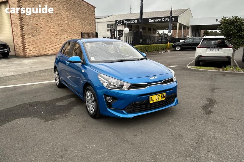Blue 2023 Kia RIO Hatchback S