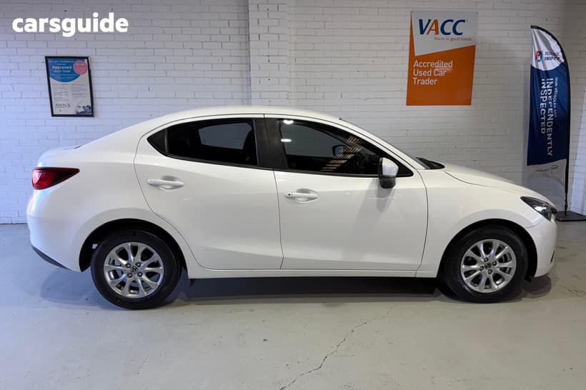 White 2017 Mazda 2 Sedan Maxx