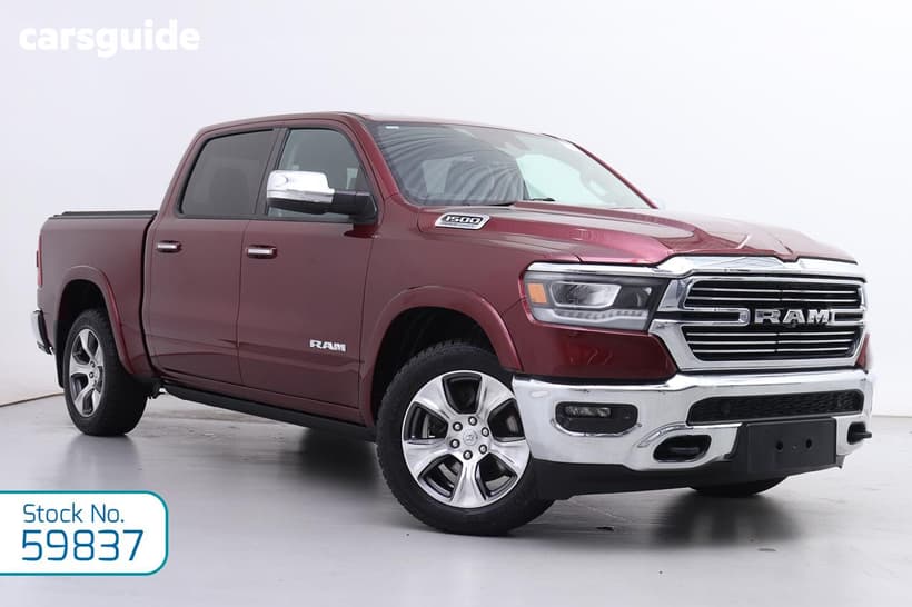 Red 2022 RAM 1500 Crew Cab Utility Laramie (Hybrid)