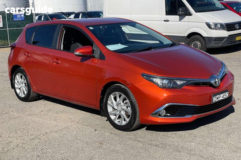 Orange 2017 Toyota Corolla Hatchback Ascent Sport