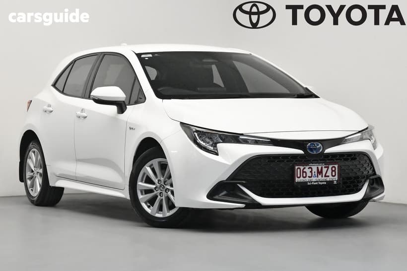 White 2025 Toyota Corolla Hatchback Ascent Sport Hybrid