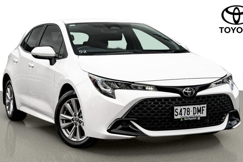 White 2024 Toyota Corolla Hatchback Ascent Sport