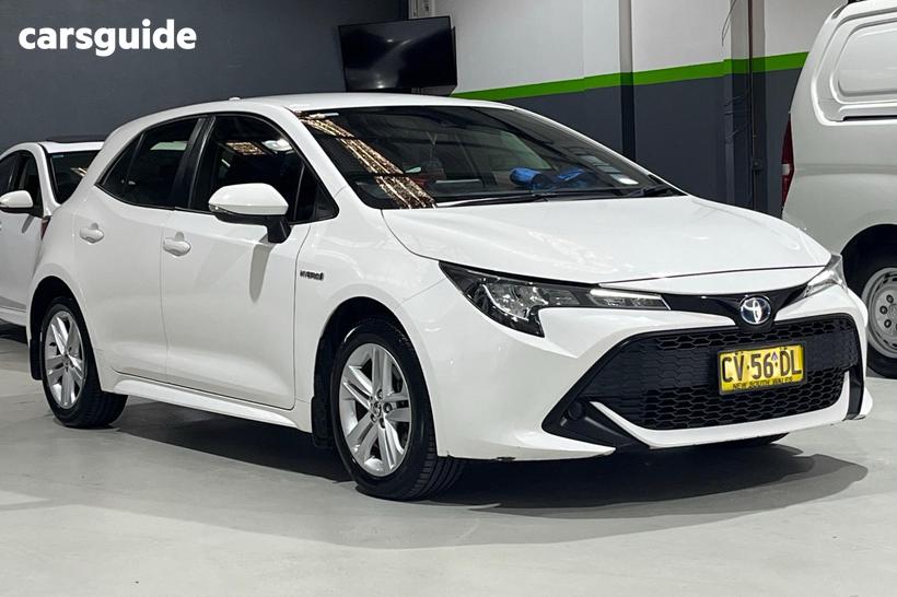 White 2019 Toyota Corolla Hatchback Ascent Sport (Hybrid)