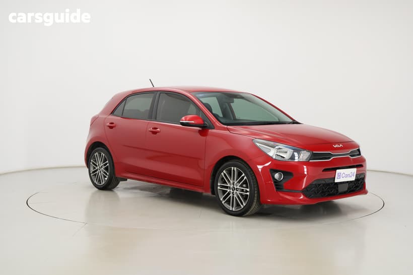 Red 2022 Kia RIO Hatchback Sport