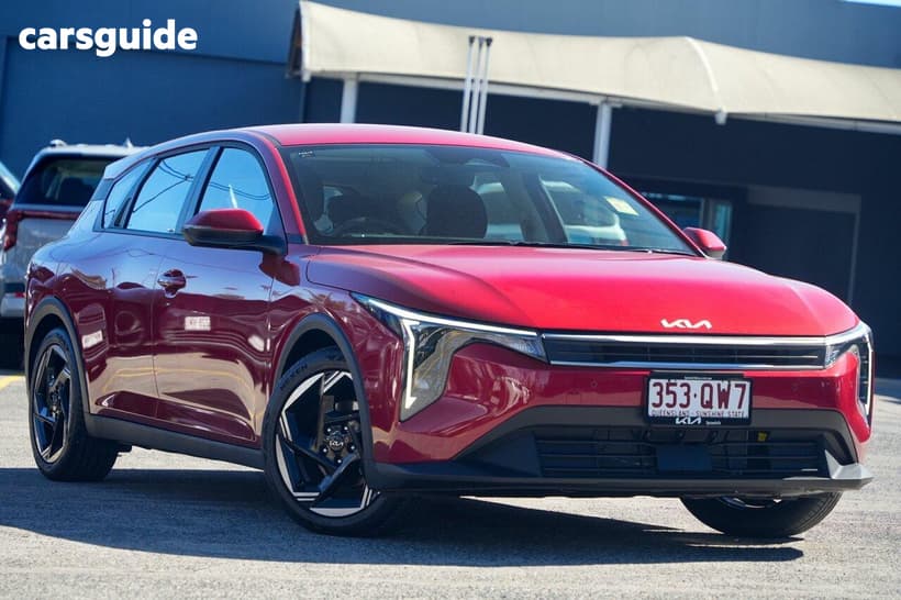 Red 2025 Kia K4 Hatchback Sport+