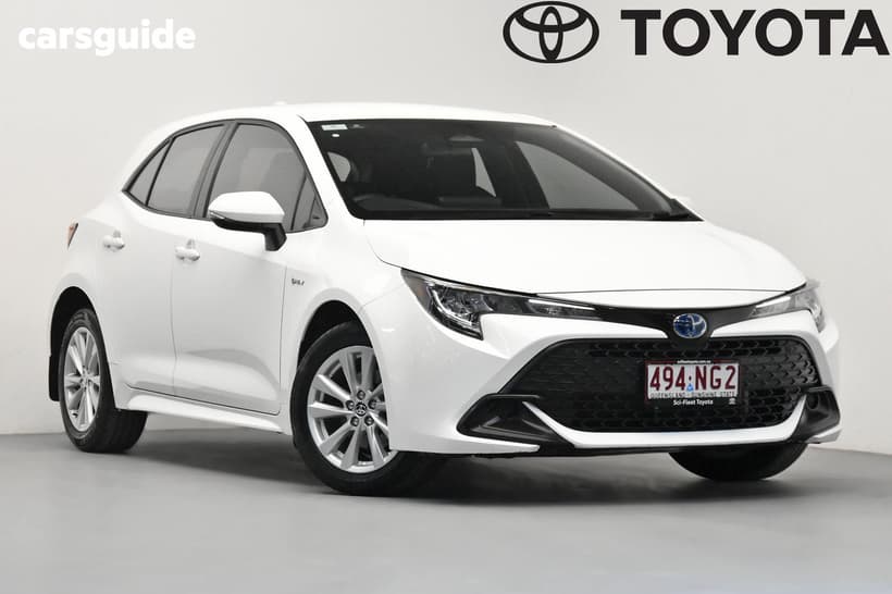 White 2025 Toyota Corolla Hatchback Ascent Sport Hybrid