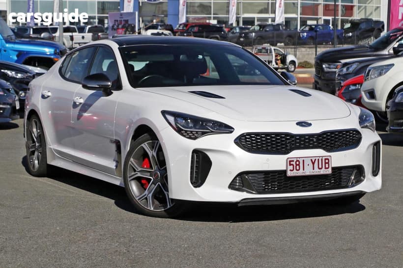 White 2019 Kia Stinger Sedan Gt (Black Leather)