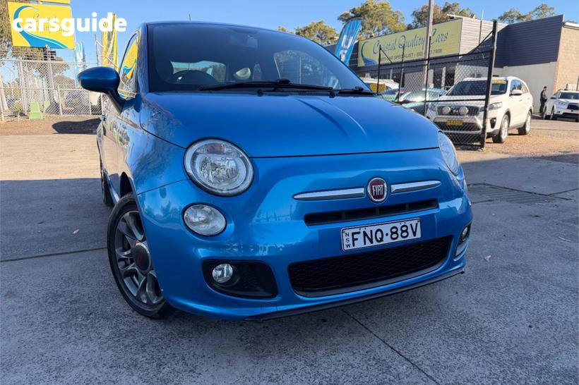 Blue 2014 Fiat 500 Hatchback S