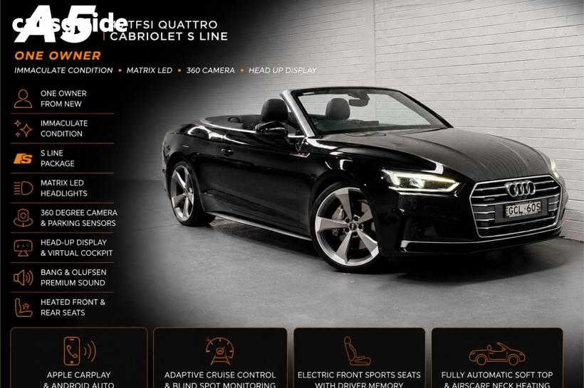 Black 2019 Audi A5 Cabriolet 45 Tfsi Quattro S Tronic Sport