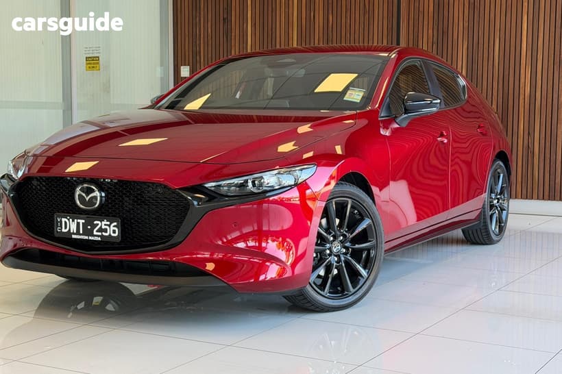 Red 2025 Mazda Mazda3 Hatchback G25 Evolve Sp Vision