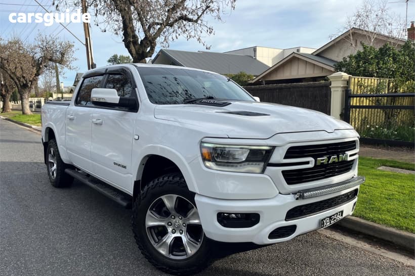 White 2021 RAM 1500 Crew Cab Utility Laramie (Hybrid)