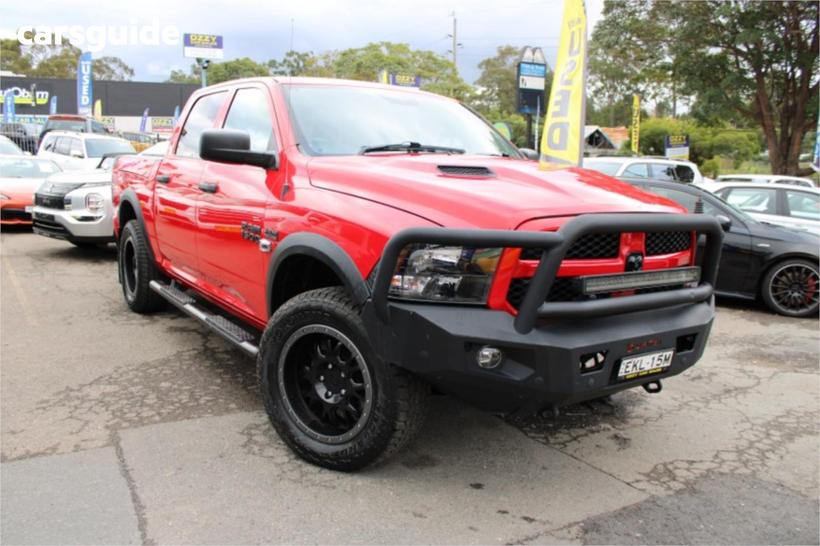 Red 2020 RAM 1500 Crew Cab Utility Express (4X4) W/Ramboxes