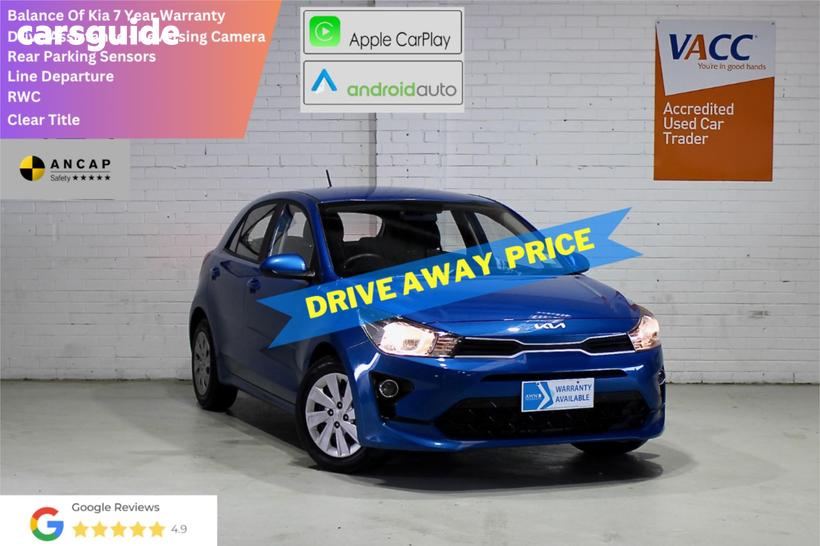 Blue 2022 Kia RIO Hatchback S