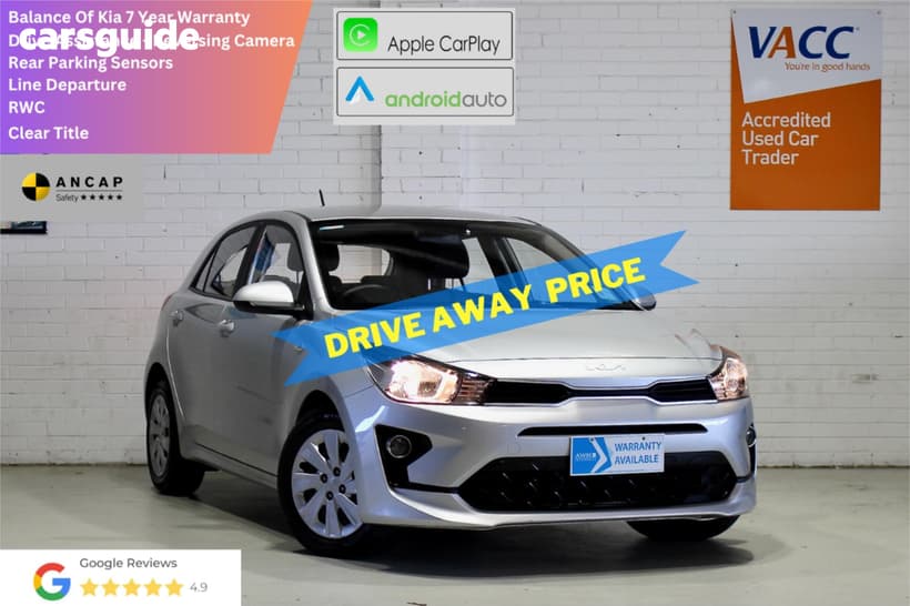 Silver 2022 Kia RIO Hatchback S
