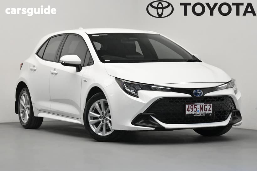 White 2025 Toyota Corolla Hatchback Ascent Sport Hybrid
