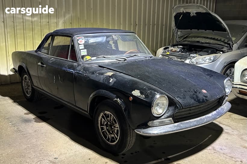 Black 1967 Fiat 124 Convertible