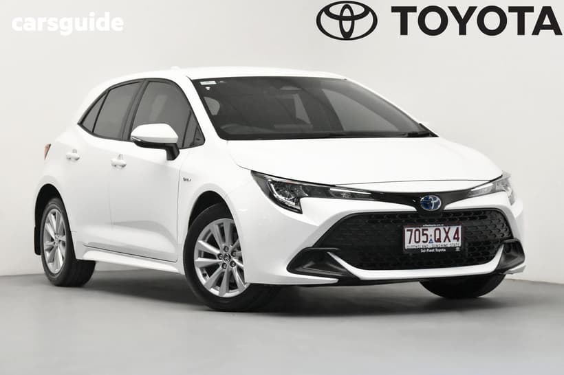 White 2025 Toyota Corolla Hatchback Ascent Sport Hybrid