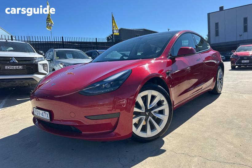 Red 2023 Tesla Model 3 Sedan Rear-Wheel Drive