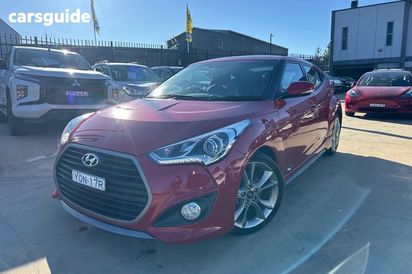 Red 2017 Hyundai Veloster Coupe Sr Turbo Blue Interior