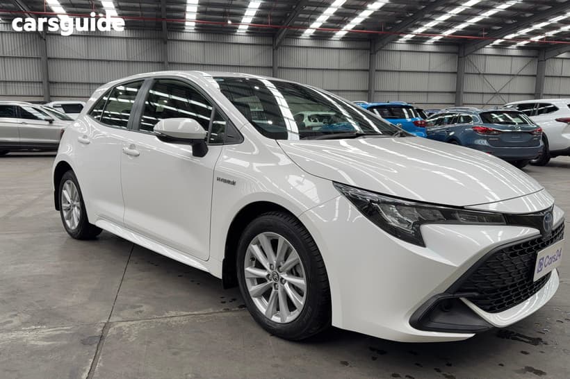 White 2023 Toyota Corolla Hatchback Ascent Sport Hybrid