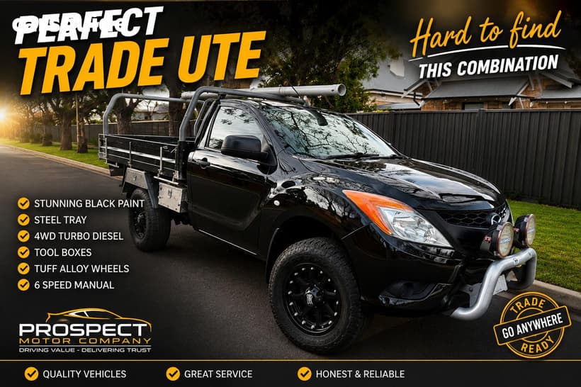 Black 2014 Mazda BT-50 Cab Chassis Xt (4X4)
