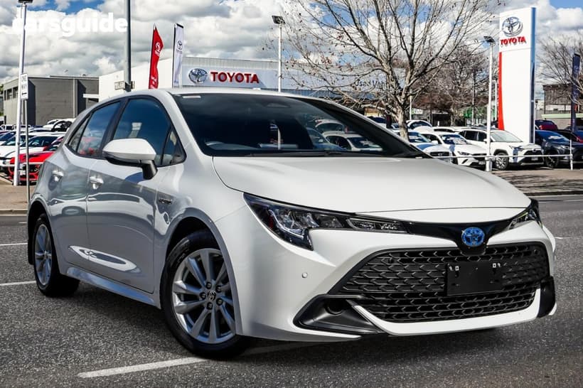 White 2023 Toyota Corolla Hatchback Ascent Sport Hybrid