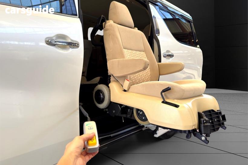 White 2016 Toyota Vellfire Commercial WHEELCHAIR ACCESS, MOTORIZED DISABILITY CHAIR, SEAT OUT