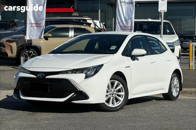 White 2023 Toyota Corolla Hatchback Ascent Sport Hybrid