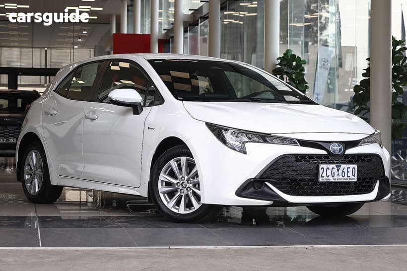 White 2025 Toyota Corolla Hatchback Ascent Sport Hybrid