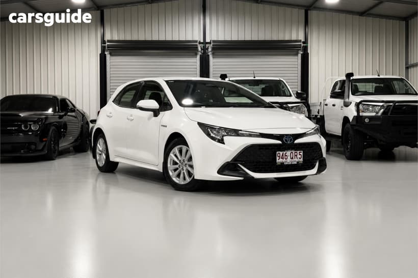 White 2023 Toyota Corolla Hatchback Ascent Sport Hybrid