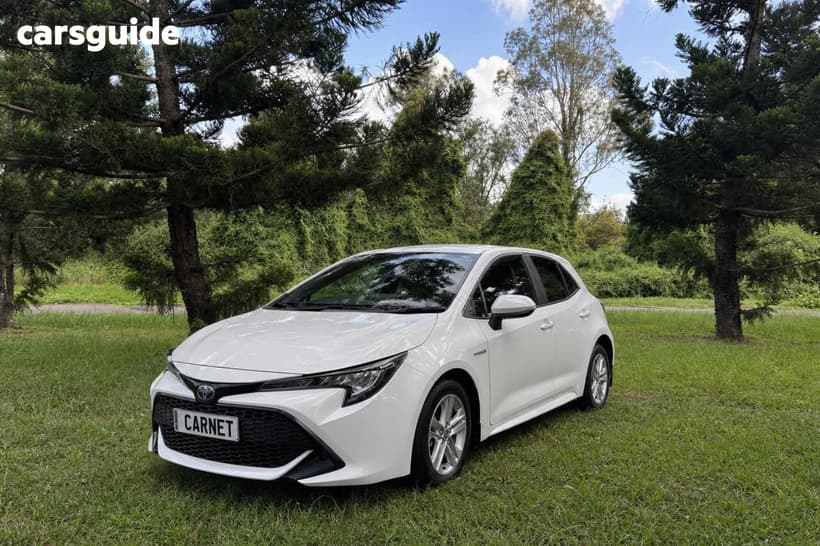 White 2022 Toyota Corolla Hatchback Ascent Sport + Conv Pk Hybrid