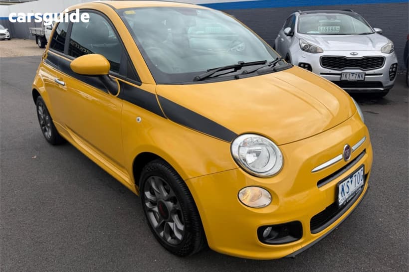 Yellow 2014 Fiat 500 Hatchback S