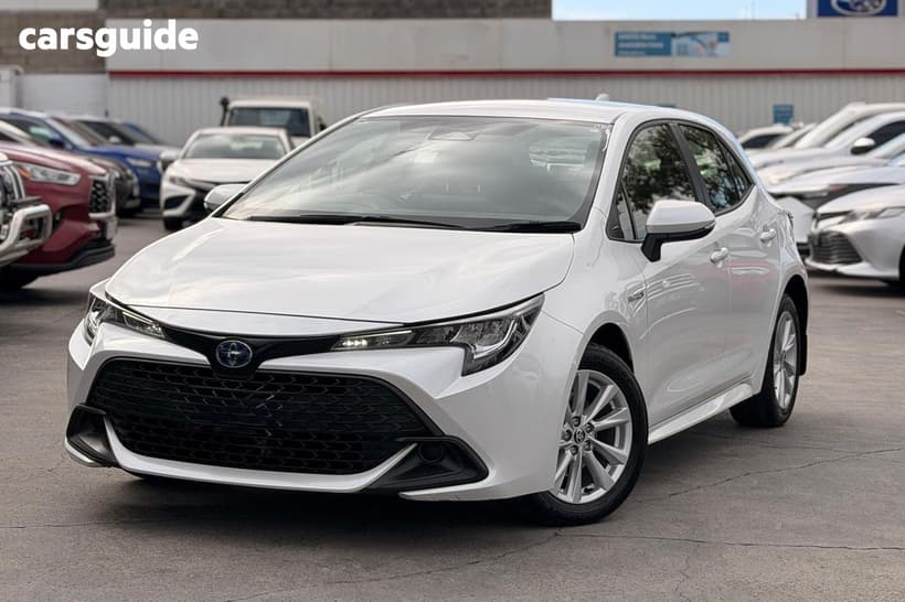 White 2023 Toyota Corolla Hatchback Ascent Sport Hybrid