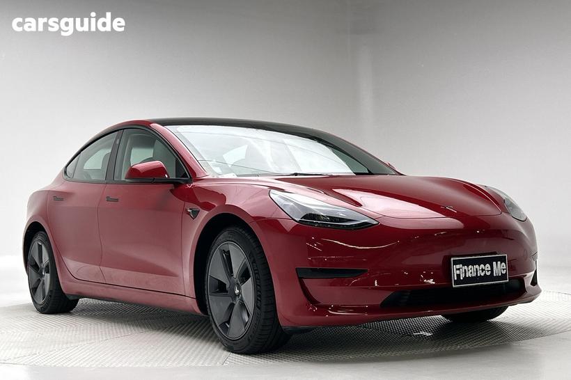 Red 2023 Tesla Model 3 Sedan Rear-Wheel Drive