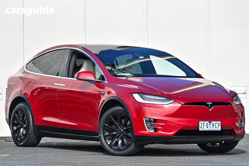 Red 2019 Tesla Model X Wagon Long Range