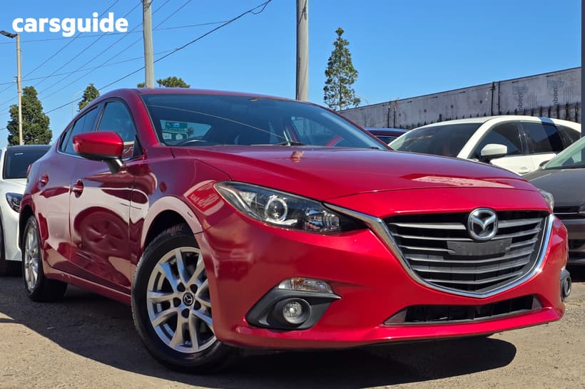 Red 2015 Mazda 3 Sedan Maxx