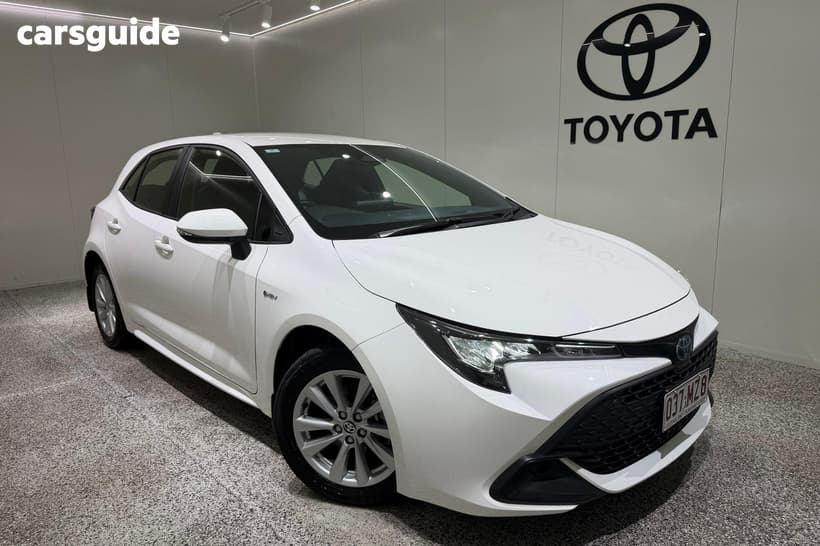 White 2025 Toyota Corolla Hatchback Ascent Sport Hybrid