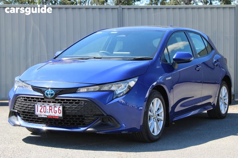 Blue 2024 Toyota Corolla Hatchback Ascent Sport Hybrid