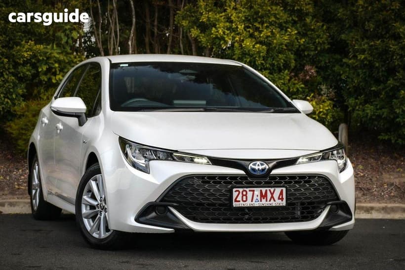 White 2025 Toyota Corolla Hatchback Ascent Sport Hybrid
