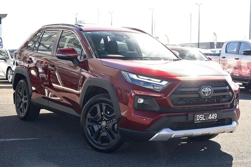 Red 2025 Toyota RAV4 Wagon Edge (Awd) Hybrid
