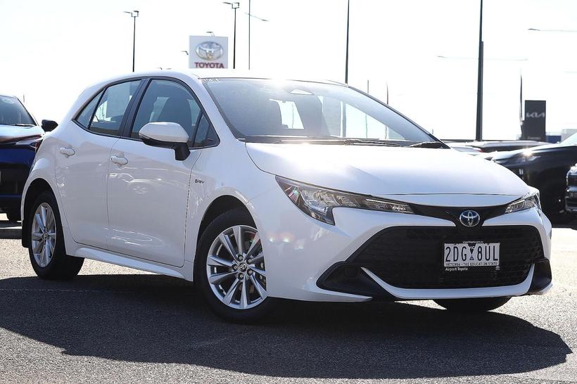 White 2025 Toyota Corolla Hatchback Ascent Sport Hybrid