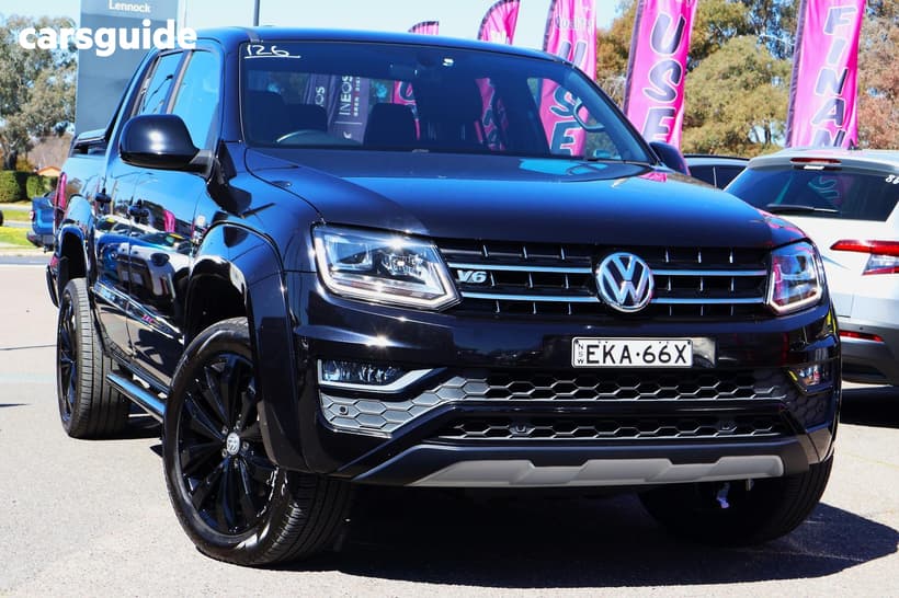 Black 2020 Volkswagen Amarok Dual Cab Utility Tdi550 Highline Black 4Motion