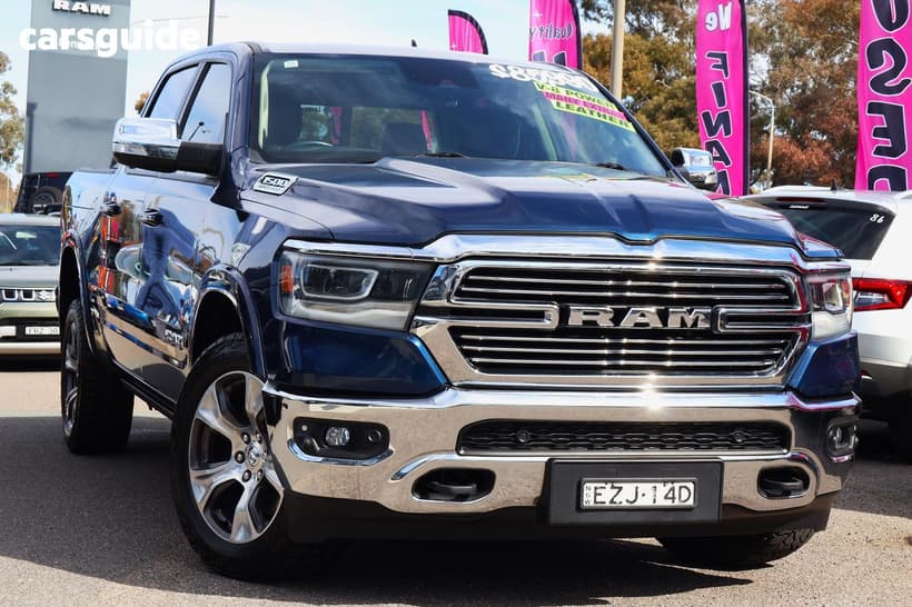 Blue 2022 RAM 1500 Crew Cab Utility Laramie (Hybrid)
