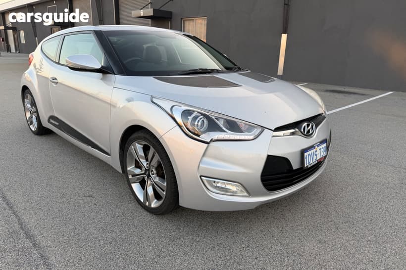 Silver 2012 Hyundai Veloster Coupe +