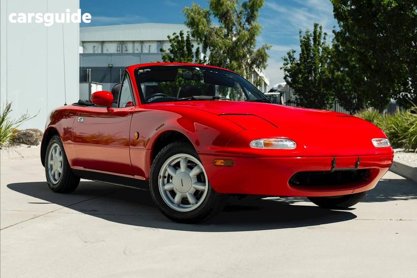 Red 1990 Mazda MX-5 Convertible