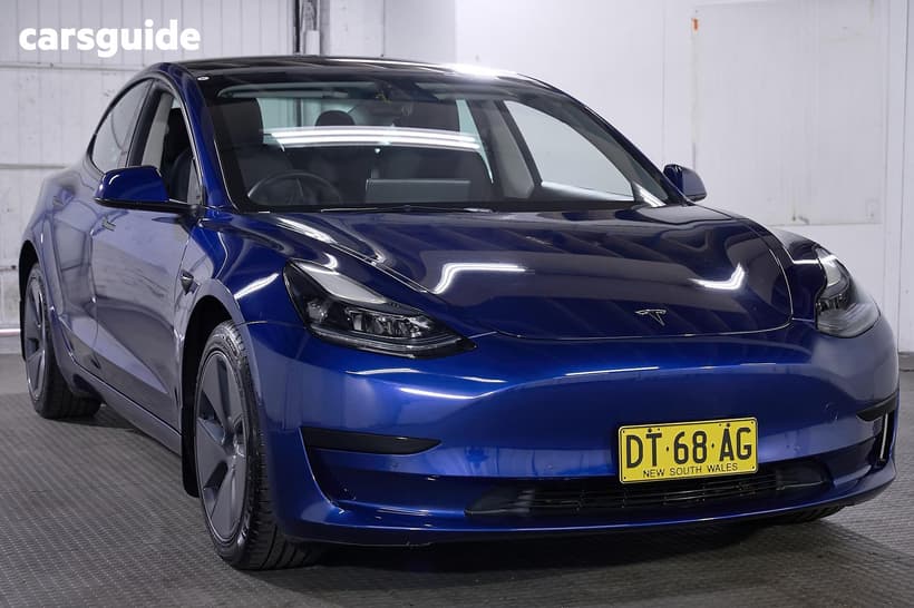 Blue 2023 Tesla Model 3 Sedan Rear-Wheel Drive