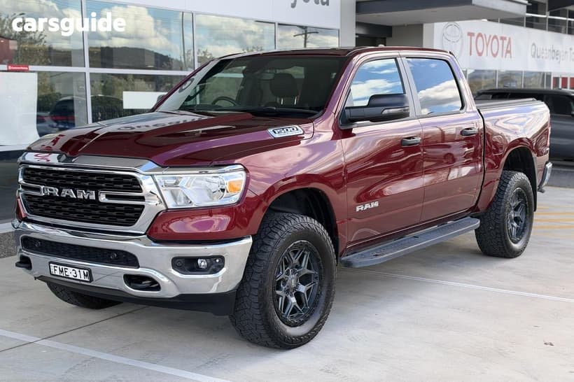 Red 2024 RAM 1500 Crew Cab Utility Big Horn (5-7 Tub) Mhev (4X4)
