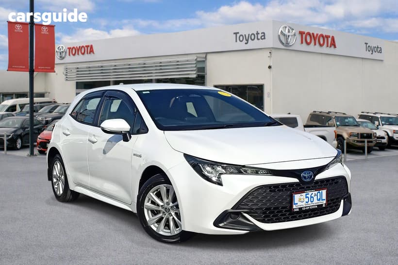 White 2024 Toyota Corolla Hatchback Ascent Sport Hybrid