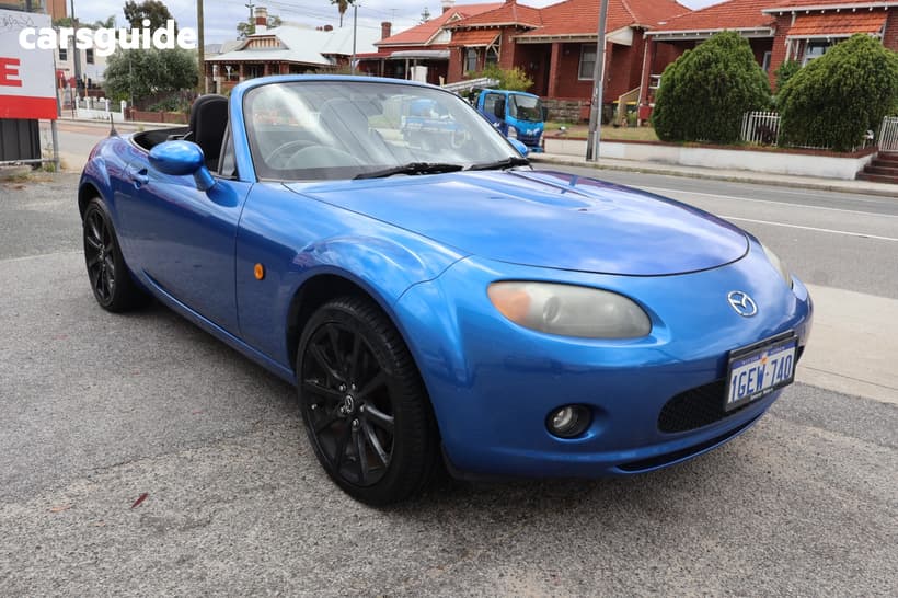 Blue 2005 Mazda MX-5 Convertible